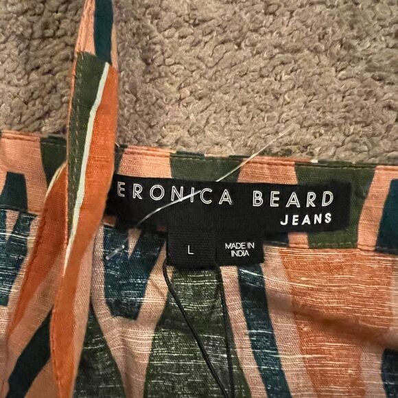 NWT Veronica Beard Tiffany Cropped Top in Tribal Print Linen Blend Tank Womens L - Picture 16 of 16